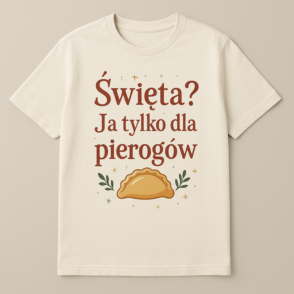 Święta? Ja tylko dla pierogów — koszulka świąteczna