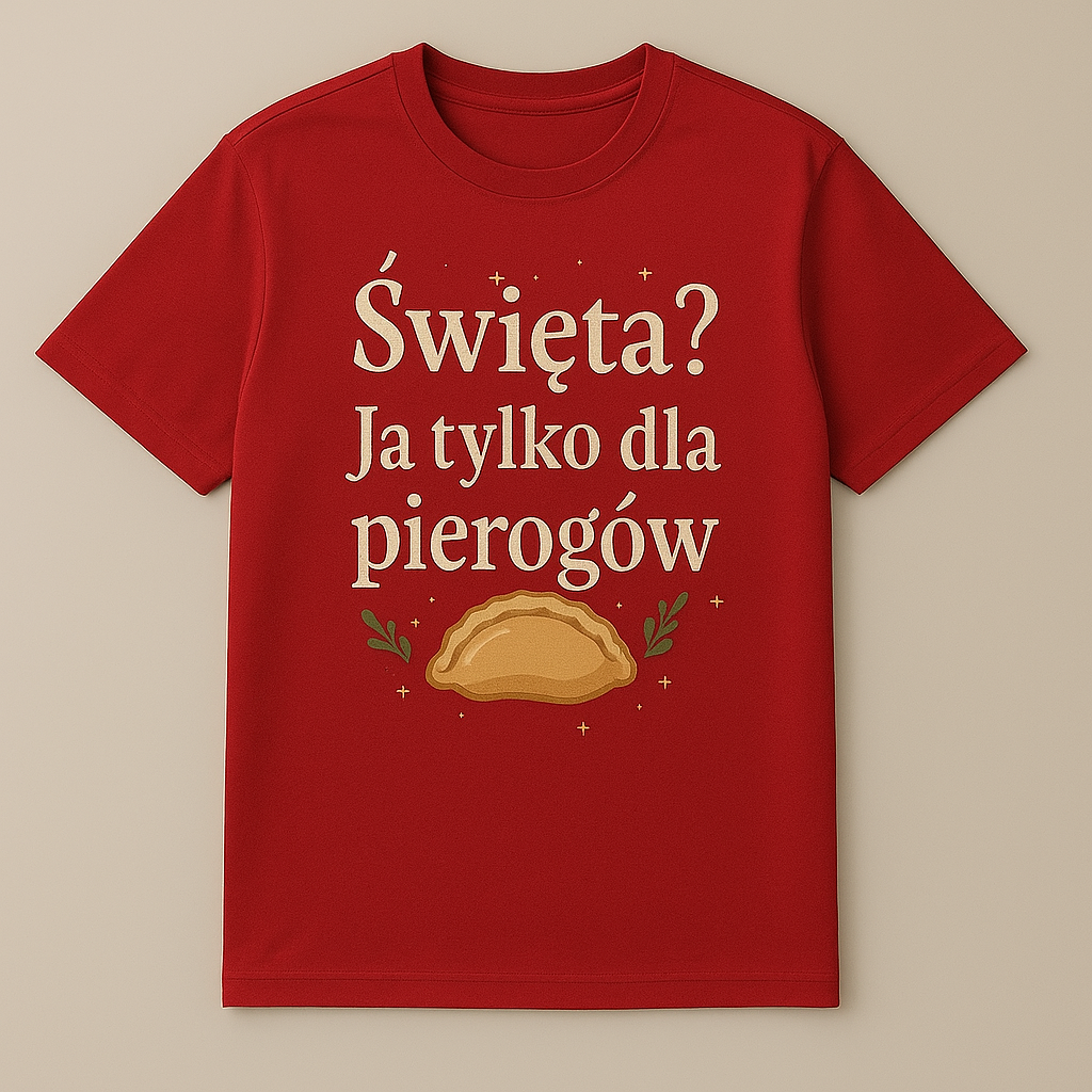 Święta? Ja tylko dla pierogów — koszulka świąteczna